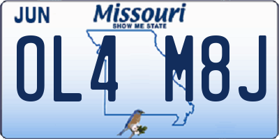 MO license plate OL4M8J