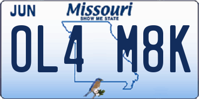 MO license plate OL4M8K