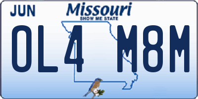 MO license plate OL4M8M