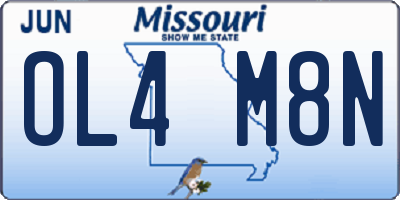 MO license plate OL4M8N
