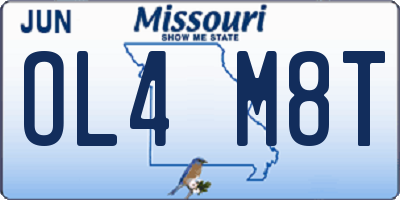MO license plate OL4M8T