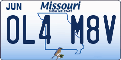 MO license plate OL4M8V