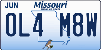 MO license plate OL4M8W