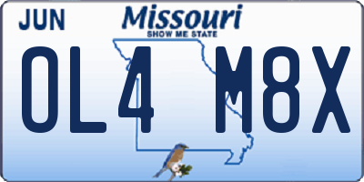 MO license plate OL4M8X