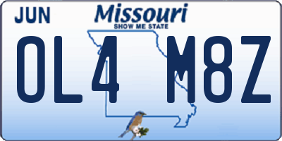 MO license plate OL4M8Z