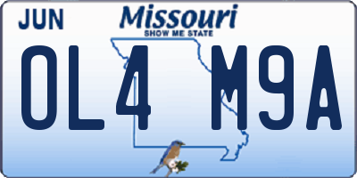 MO license plate OL4M9A