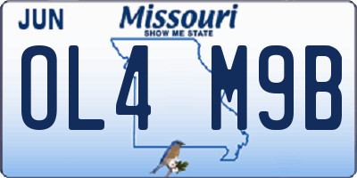 MO license plate OL4M9B