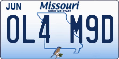 MO license plate OL4M9D