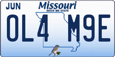 MO license plate OL4M9E