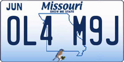 MO license plate OL4M9J