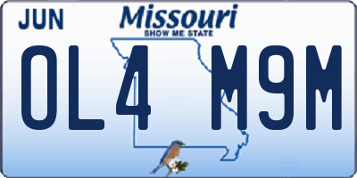 MO license plate OL4M9M