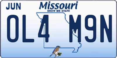 MO license plate OL4M9N