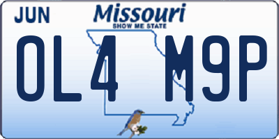 MO license plate OL4M9P