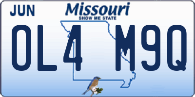 MO license plate OL4M9Q