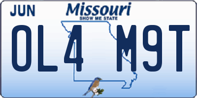 MO license plate OL4M9T
