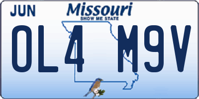 MO license plate OL4M9V