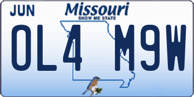 MO license plate OL4M9W