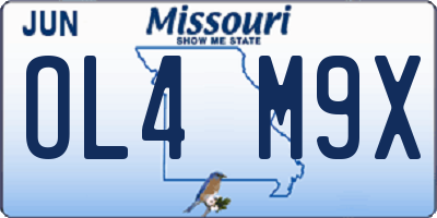 MO license plate OL4M9X