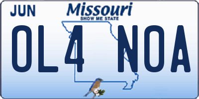 MO license plate OL4N0A