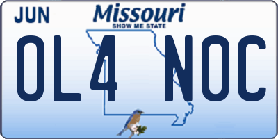 MO license plate OL4N0C