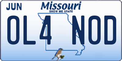MO license plate OL4N0D