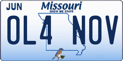 MO license plate OL4N0V