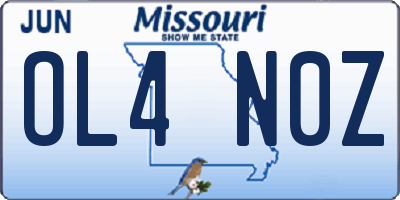 MO license plate OL4N0Z