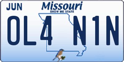 MO license plate OL4N1N