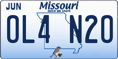 MO license plate OL4N2O
