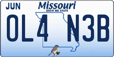 MO license plate OL4N3B