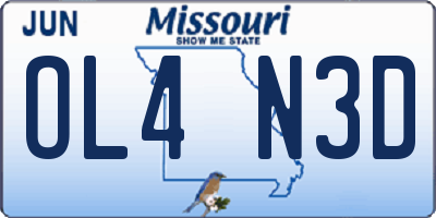MO license plate OL4N3D