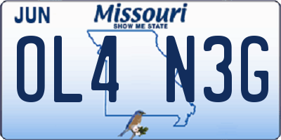 MO license plate OL4N3G