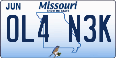 MO license plate OL4N3K