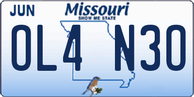 MO license plate OL4N3O