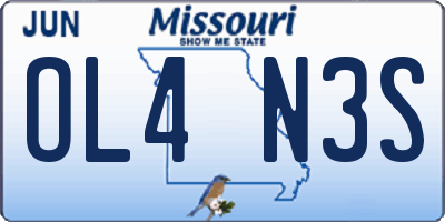 MO license plate OL4N3S