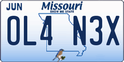 MO license plate OL4N3X