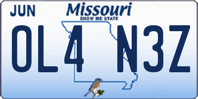 MO license plate OL4N3Z