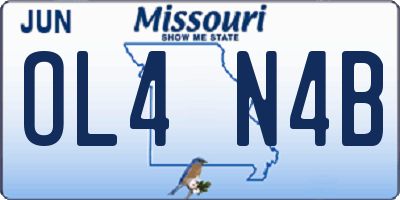 MO license plate OL4N4B