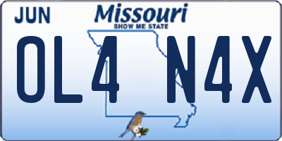 MO license plate OL4N4X