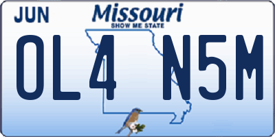 MO license plate OL4N5M