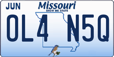 MO license plate OL4N5Q
