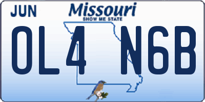 MO license plate OL4N6B