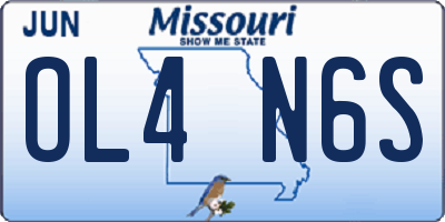 MO license plate OL4N6S