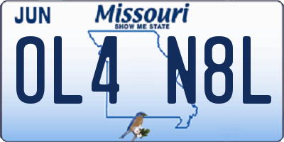 MO license plate OL4N8L