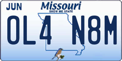 MO license plate OL4N8M