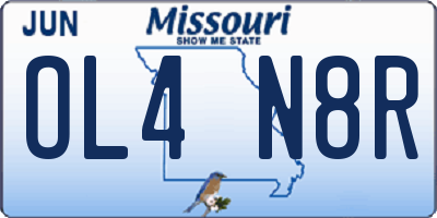 MO license plate OL4N8R