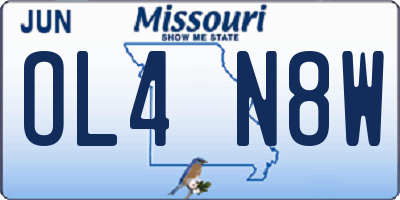 MO license plate OL4N8W