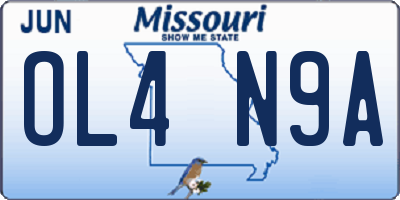 MO license plate OL4N9A