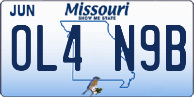 MO license plate OL4N9B