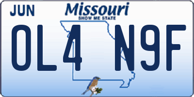 MO license plate OL4N9F